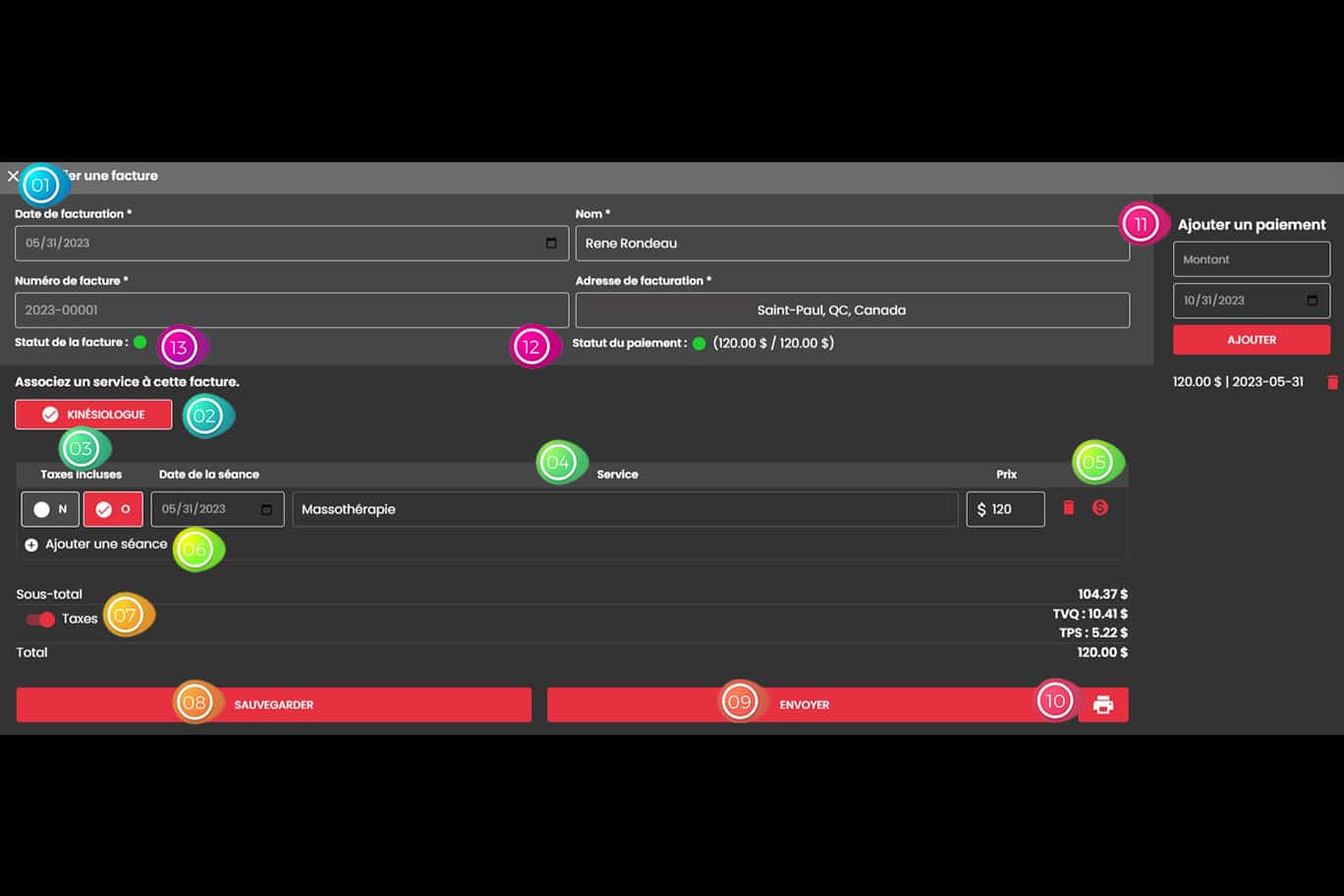 Facturation 1 Application pour professionnels de la santé 1
