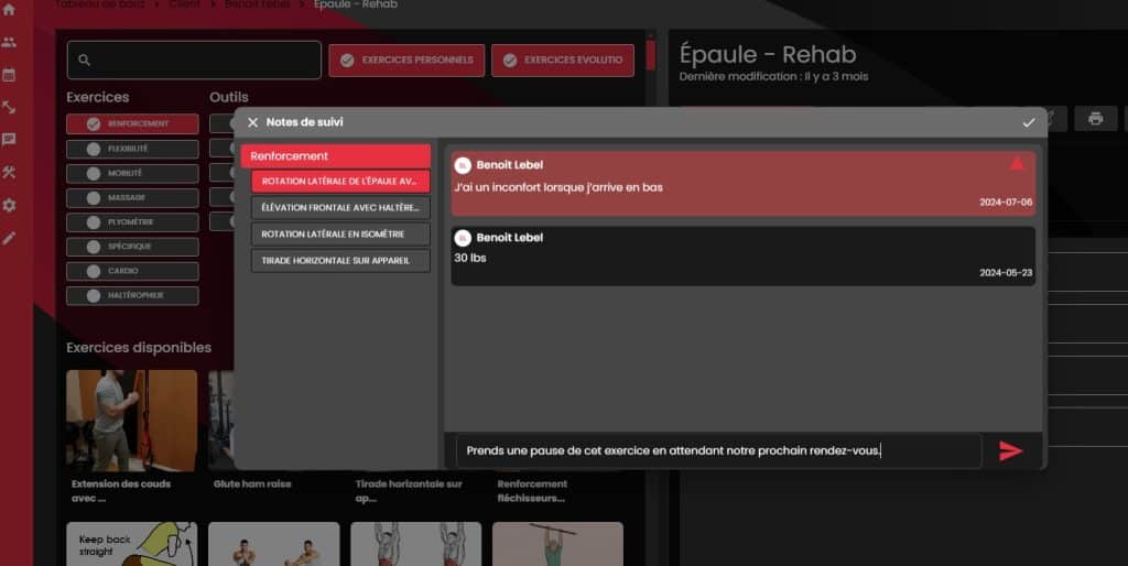 Application pour professionnels de la santé 4