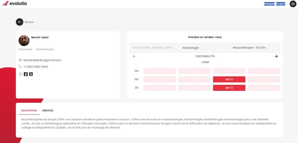 Application pour professionnels de la santé 1